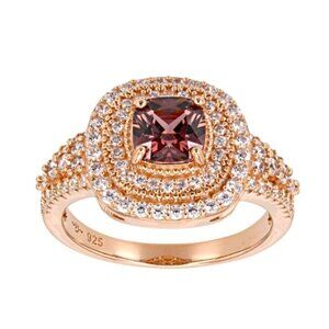 NIB - Blush And White Cubic Zirconia 18k Rose Gold Over Sterling Silver Ring
